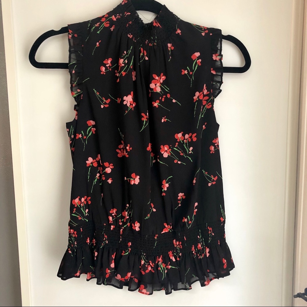 J.crew floral sleeveless blouse